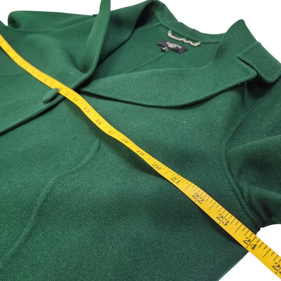 Talbots Womens Wool Swing Coat Plus Size 14W Emerald Green Lapel Collar Holiday - Picture 9 of 10